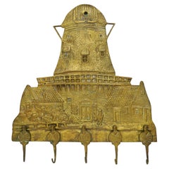 Bronze Village Lighthouse Scene Wall 5 Hook Rack