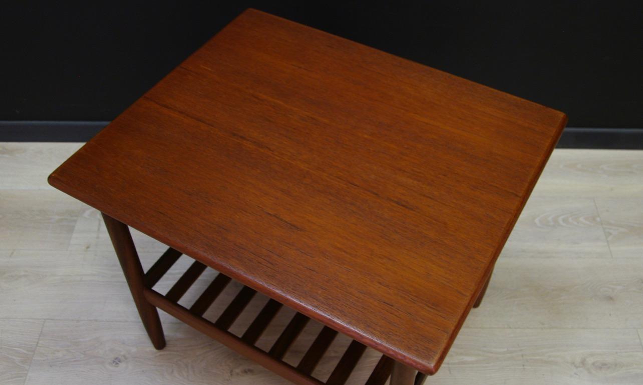 Veneer Bronze Vintage Coffee Table Teak 1970s Classic For Sale