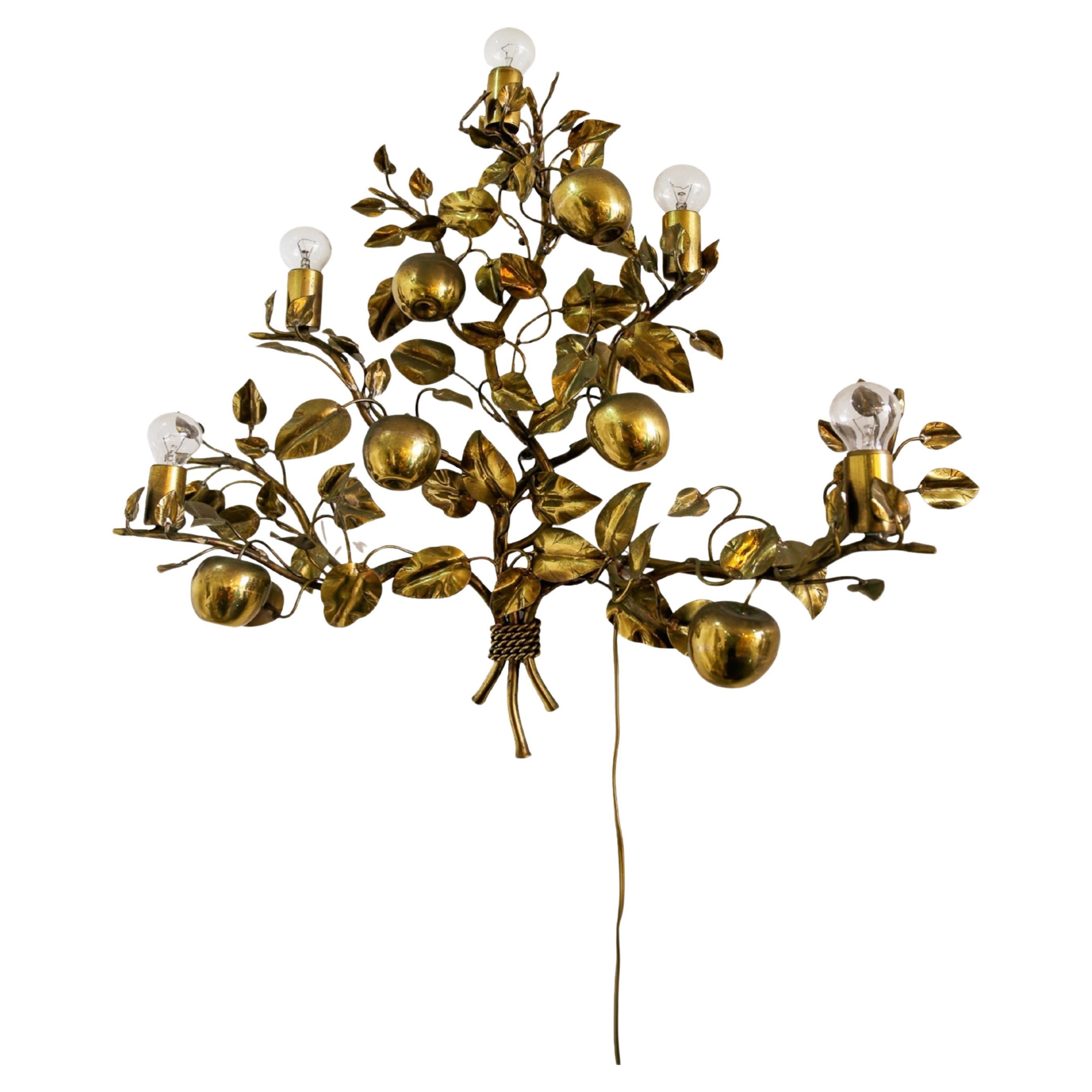 Bronze Wall Lamp “The Garden of Eden” by Maison Roche For Sale