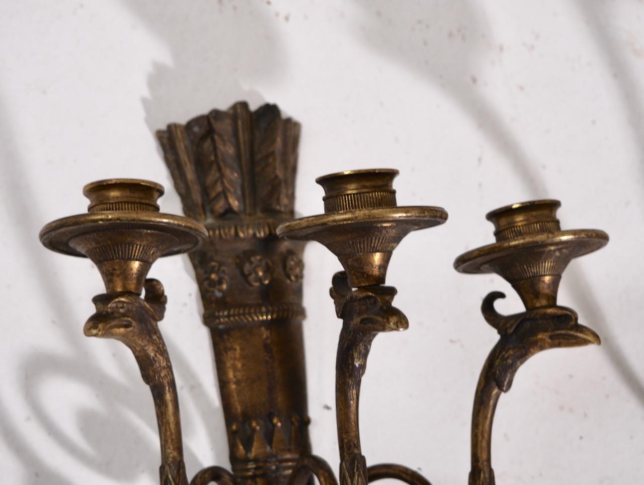 Bronze Wall Lamps In Good Condition For Sale In Aalsgaarde, DK