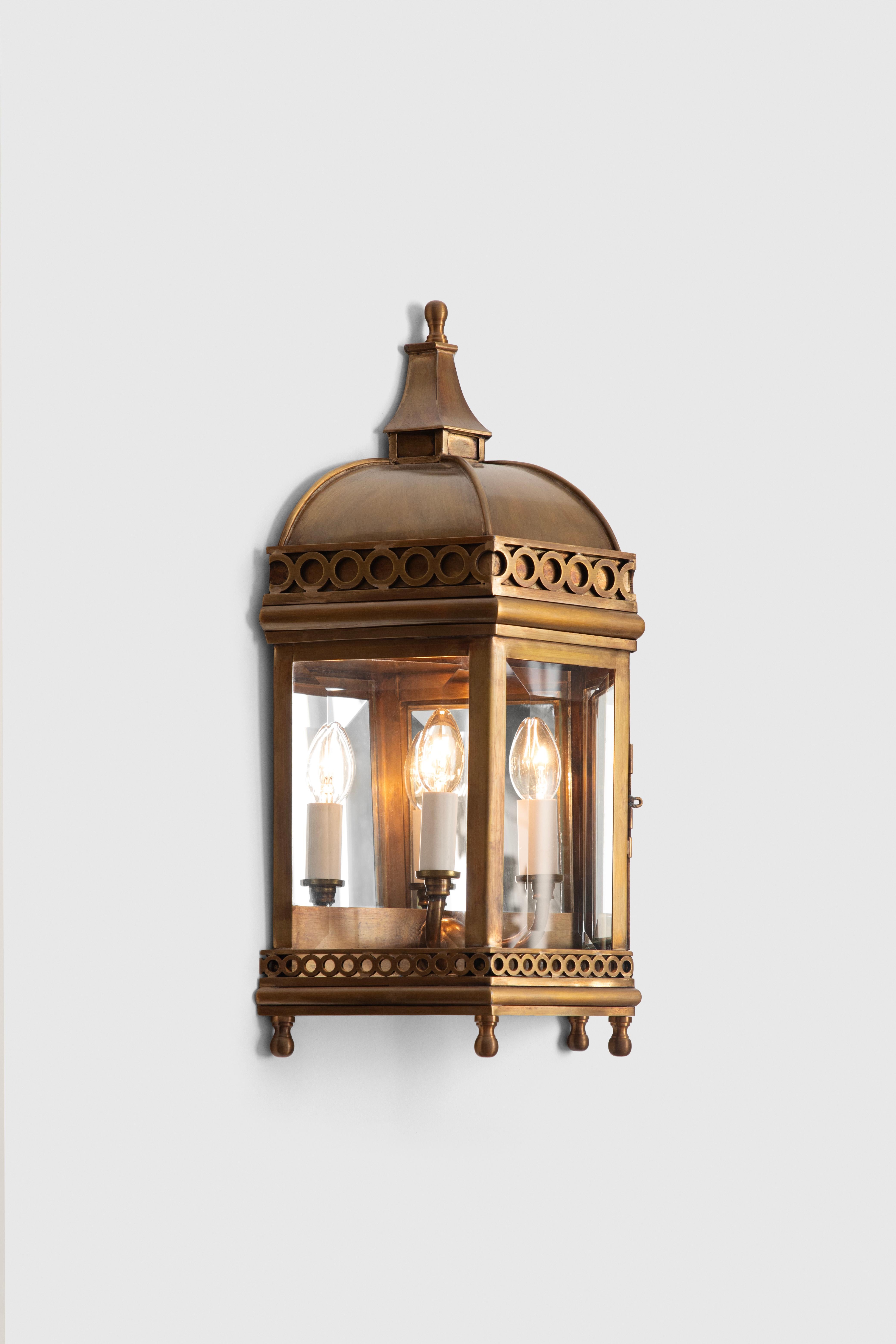 Mexican Bronze Wall Lantern For Sale