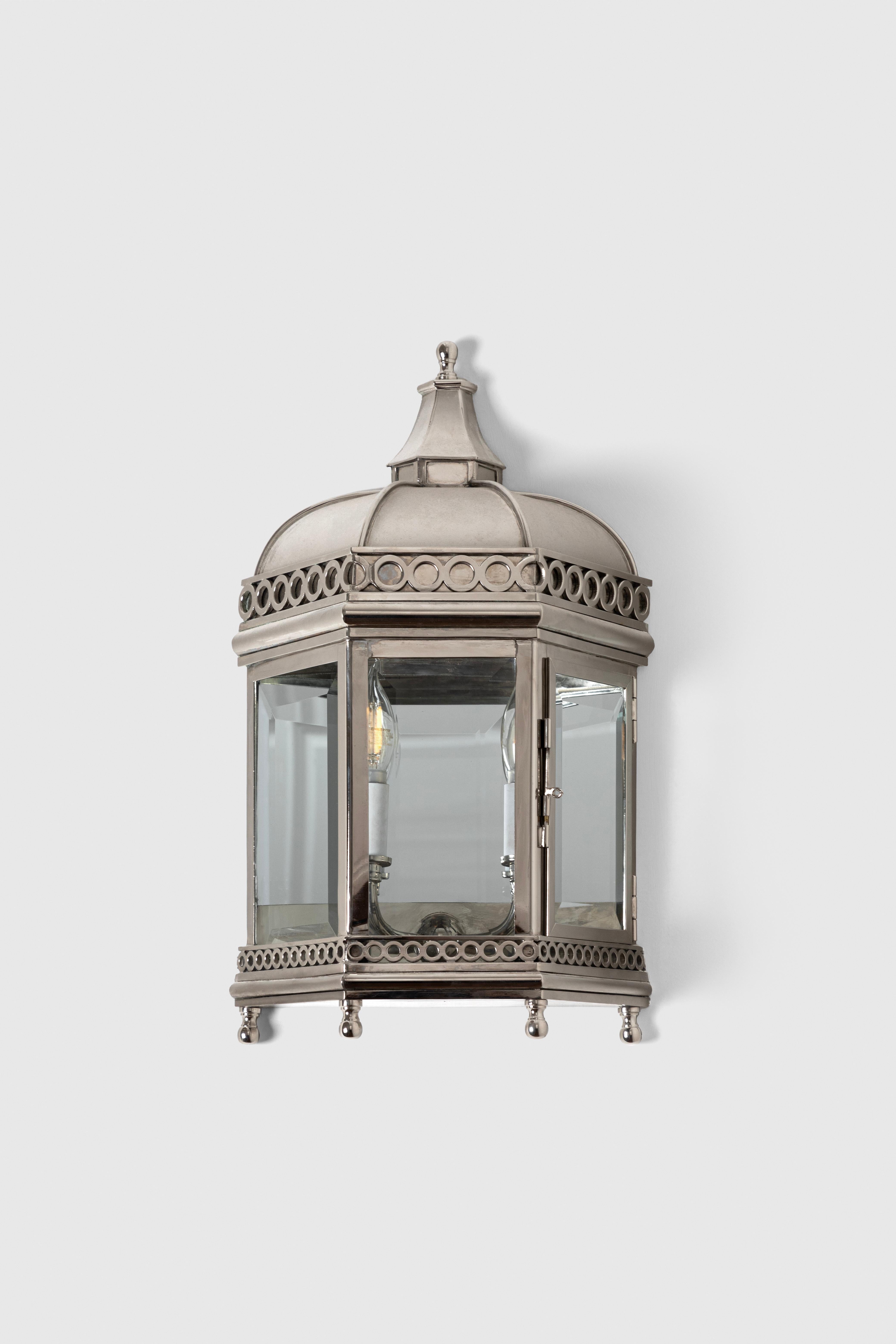 Hand-Carved Bronze Wall Lantern For Sale