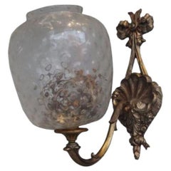 Vintage Bronze Wall Light Rockery Style, 1950