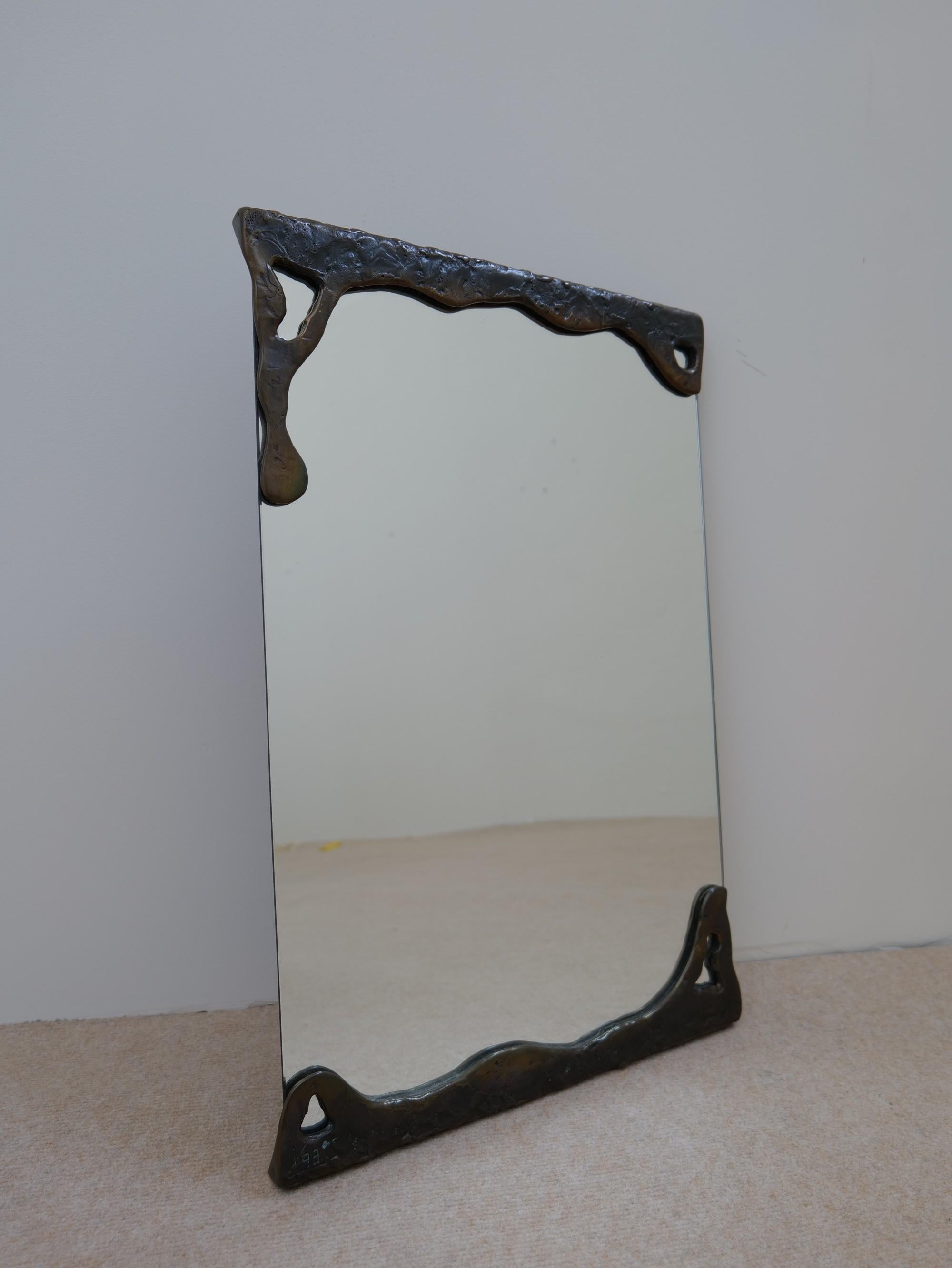 specchio da parete in bronzo in stile art nouveau di Lothar Klute in vendita 3