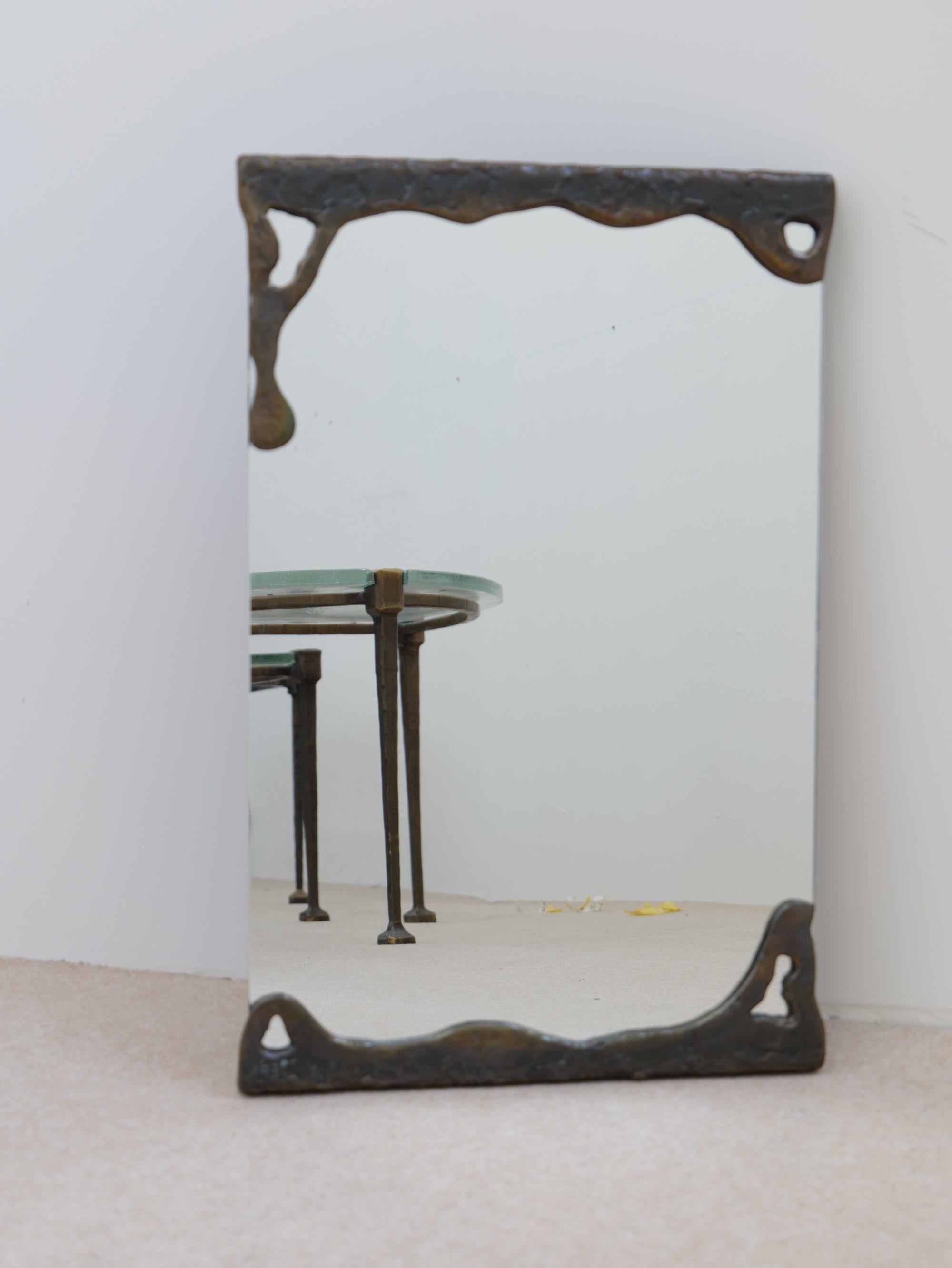 Tedesco specchio da parete in bronzo in stile art nouveau di Lothar Klute in vendita