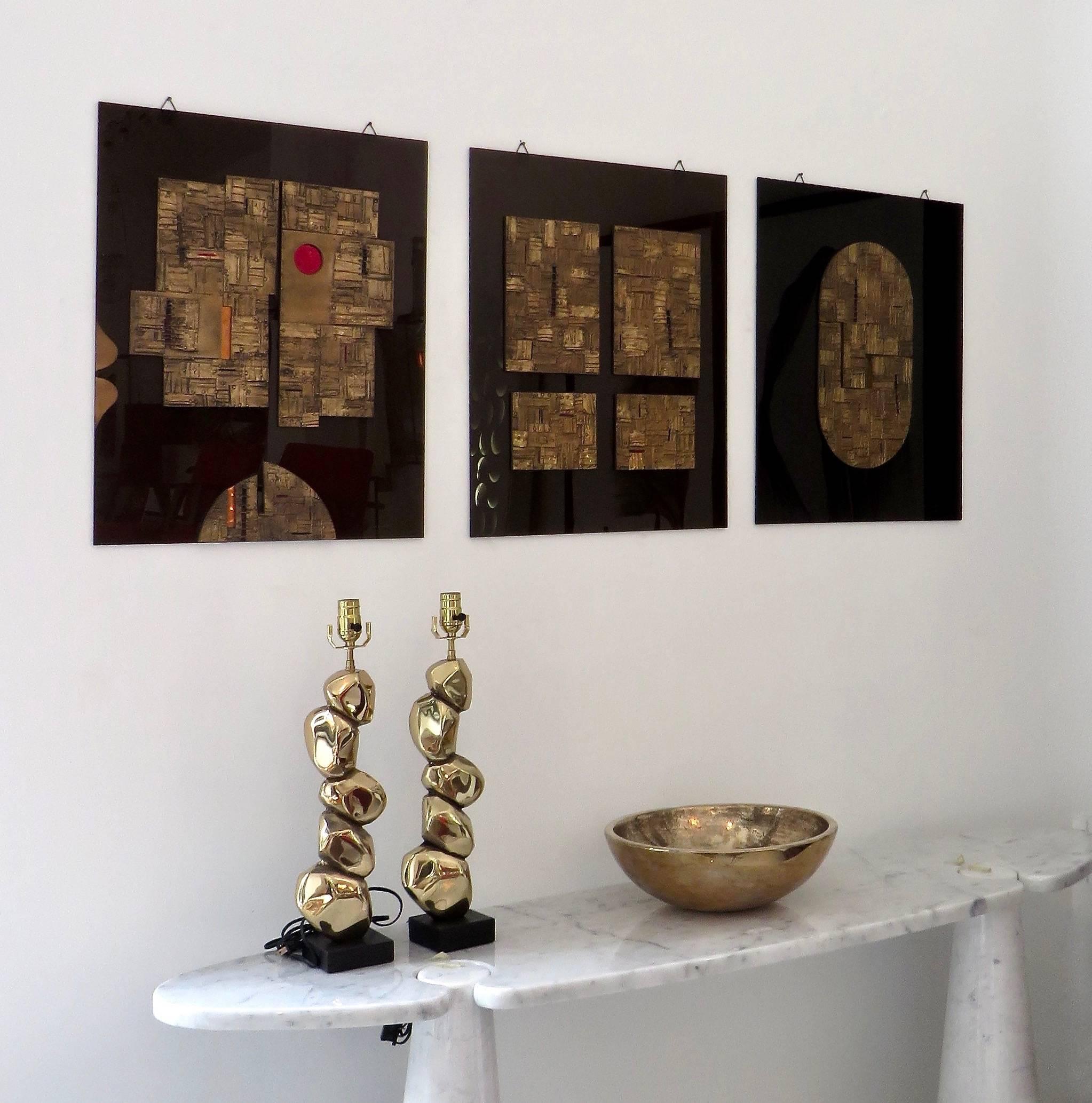 Late 20th Century Bronze Wall Painting Sculptures by Esa Fedrigolli Italy 1985 Signed Numbered