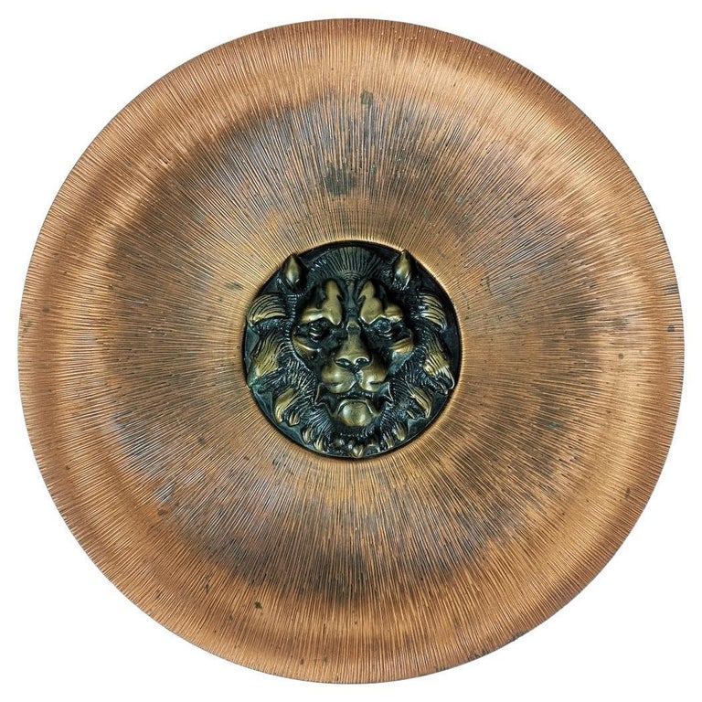 Bronze Wall Plate with a Lion Head, 1960's '50211' For Sale at 1stDibs