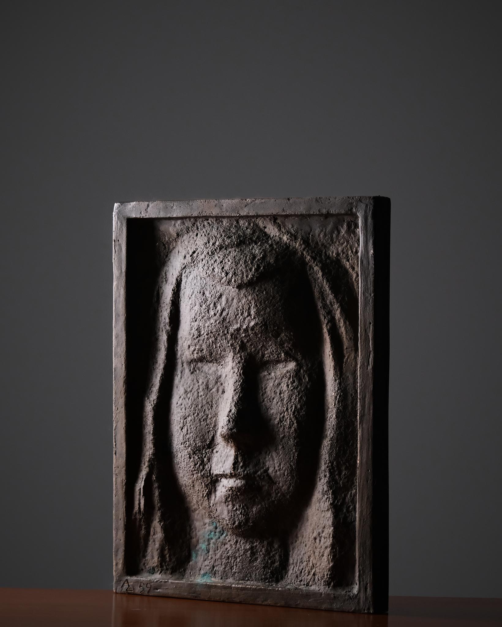 Bronze wall relief by Allan Ebeling, Sweden, 1959 (Skandinavische Moderne) im Angebot