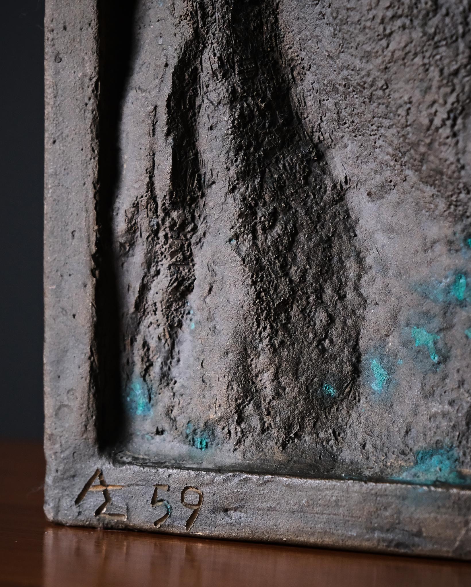 Bronze wall relief by Allan Ebeling, Sweden, 1959 (Schwedisch) im Angebot