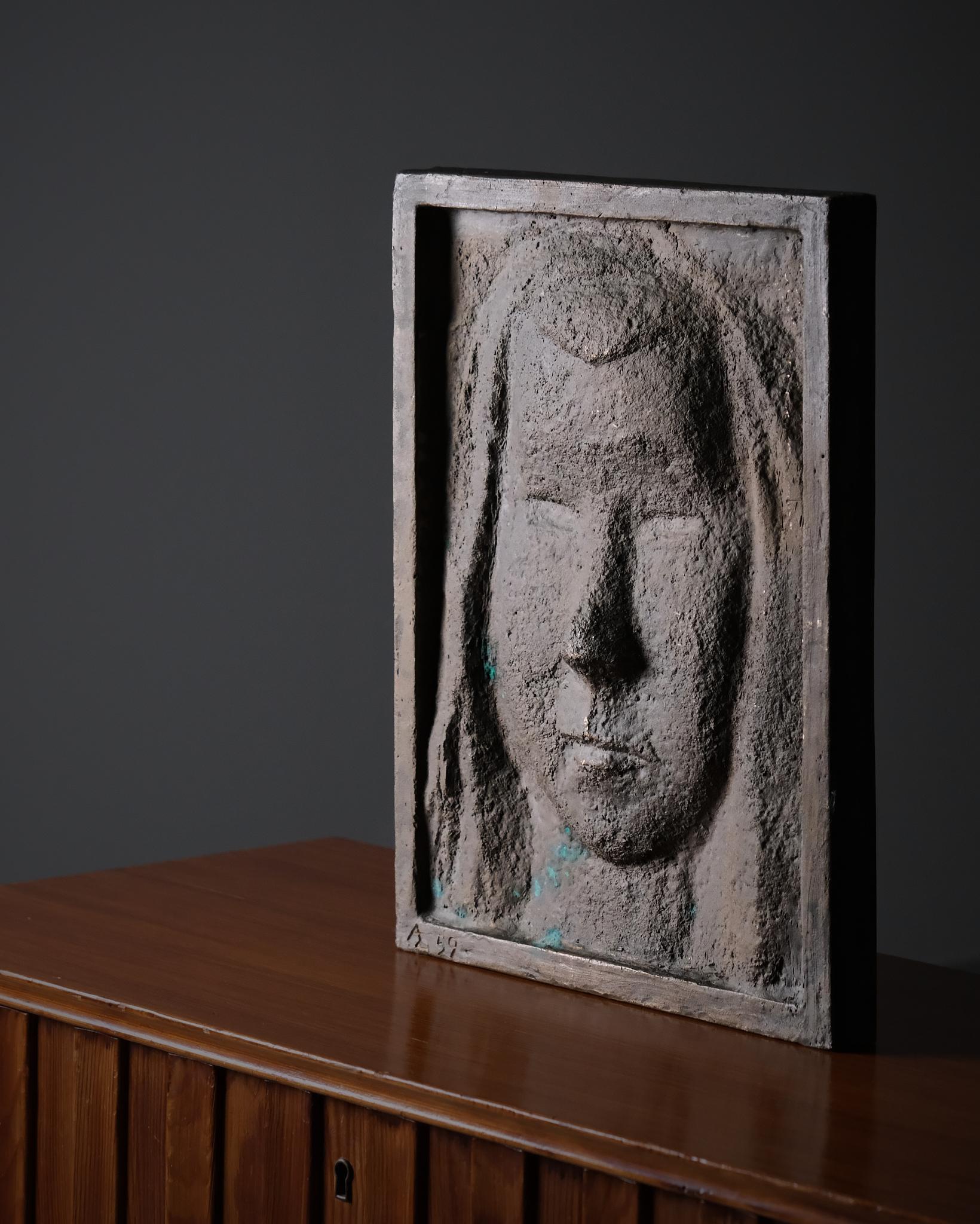 Bronze wall relief by Allan Ebeling, Sweden, 1959 im Angebot 1