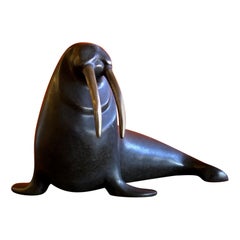 Bronze Walrus Sculpture by Loet Vanderveen