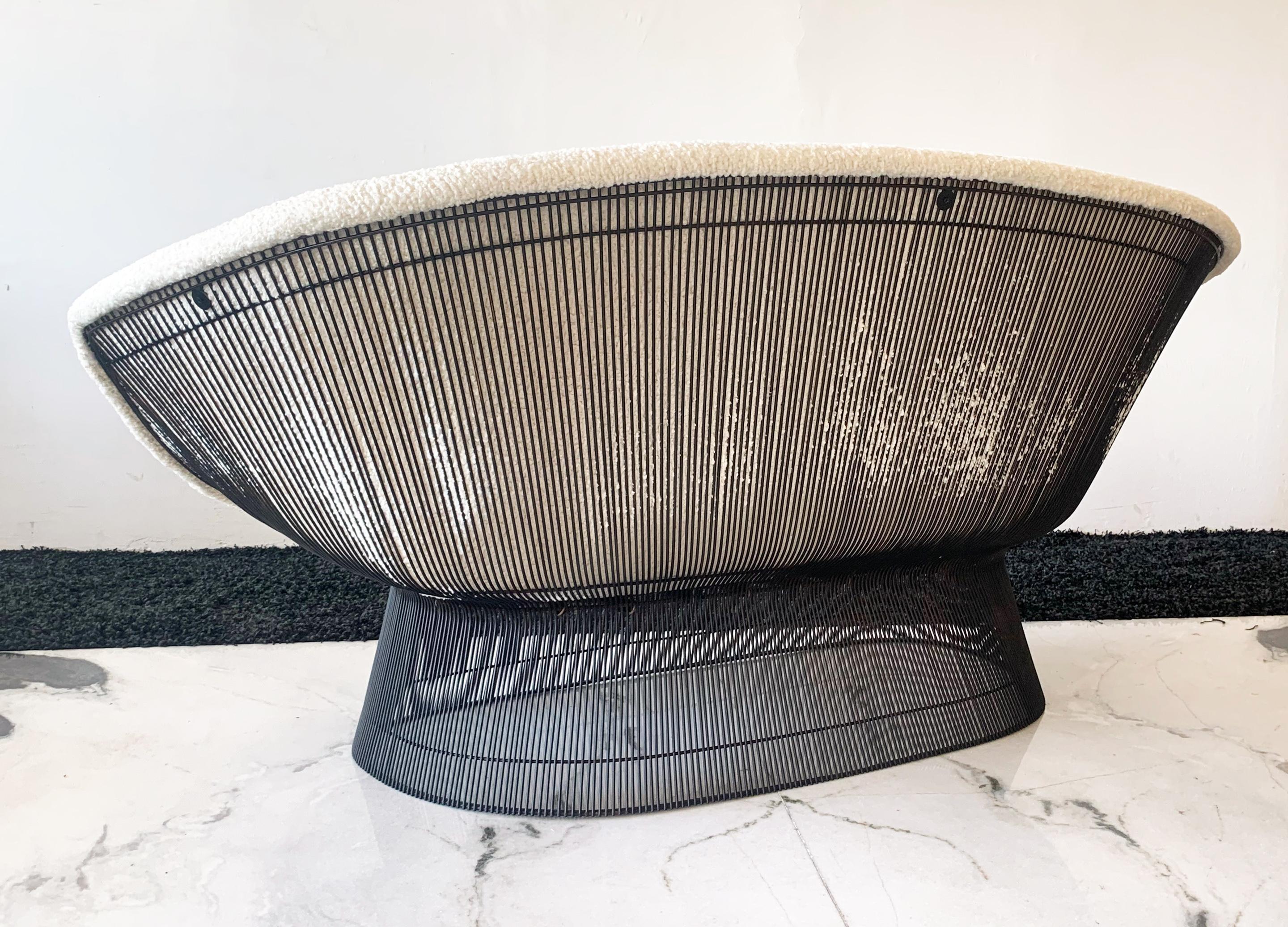 Bronze Warren Platner Settee in Boucle, Knoll, 1960s 1