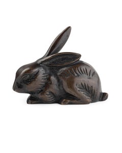 Bronzewassertropfer oder Suitki in Form eines Hasen