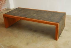 Bronze Waterfall Coffee Table in the Manner of Paul Evans