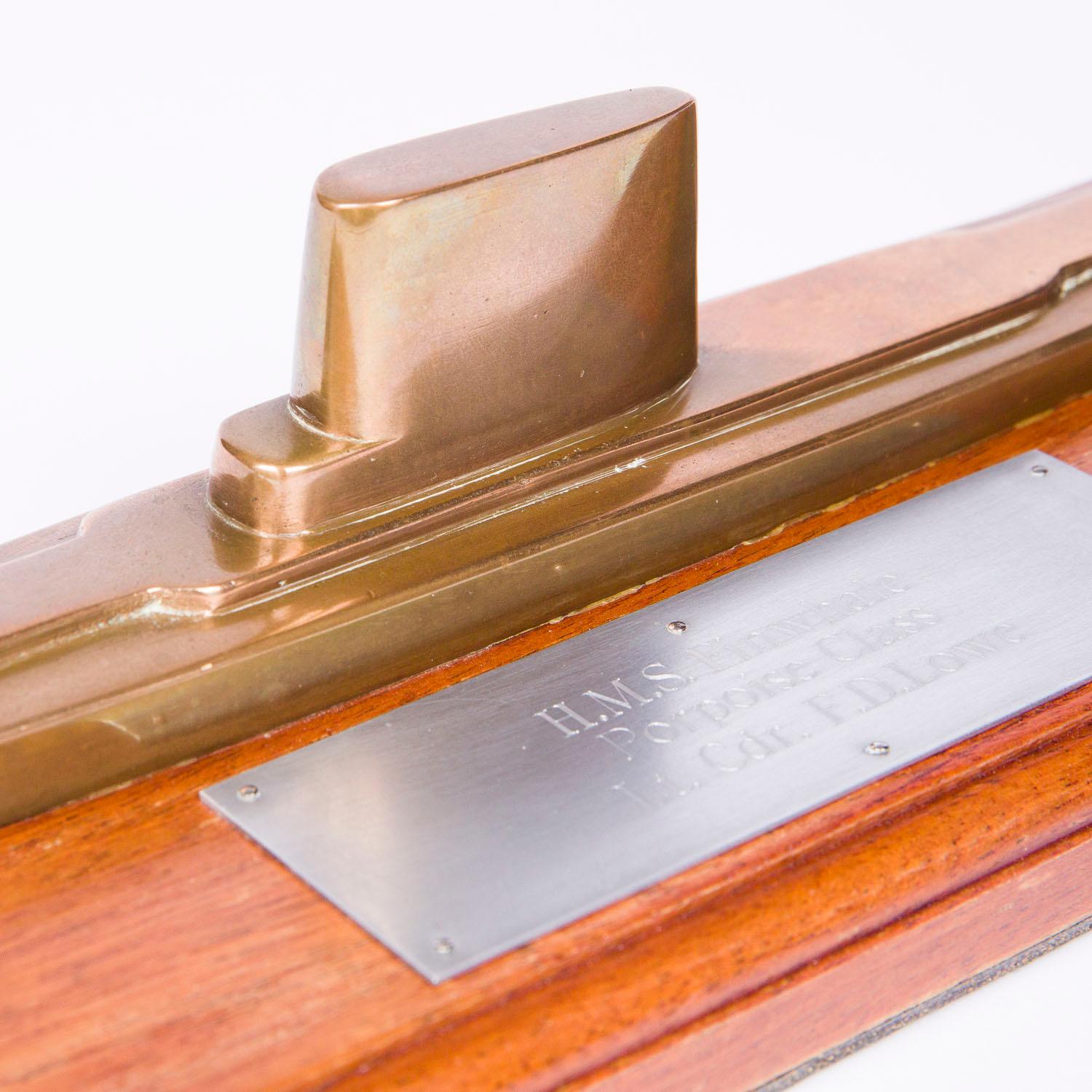 20th Century Bronze Waterline Model of the Submarine HMS Finwhale For Sale