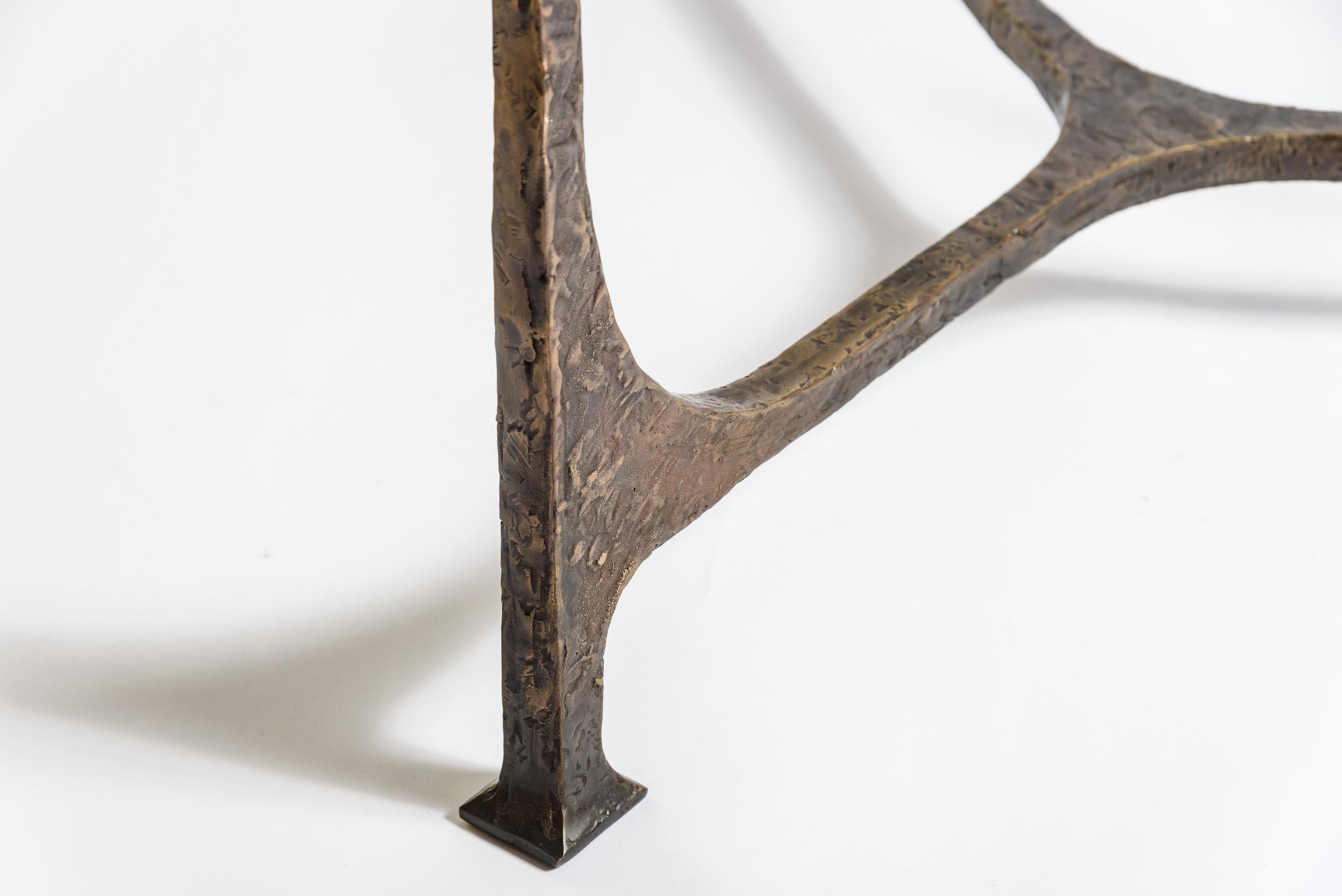 Bronze Wax Cast Tri-Leg Table For Sale 1