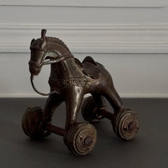 Bronze Wheeled Toy with Chocolate Patina, Rajasthan (India)