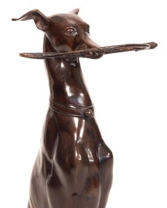 Bronze Whippet Dog Umbrella Stand