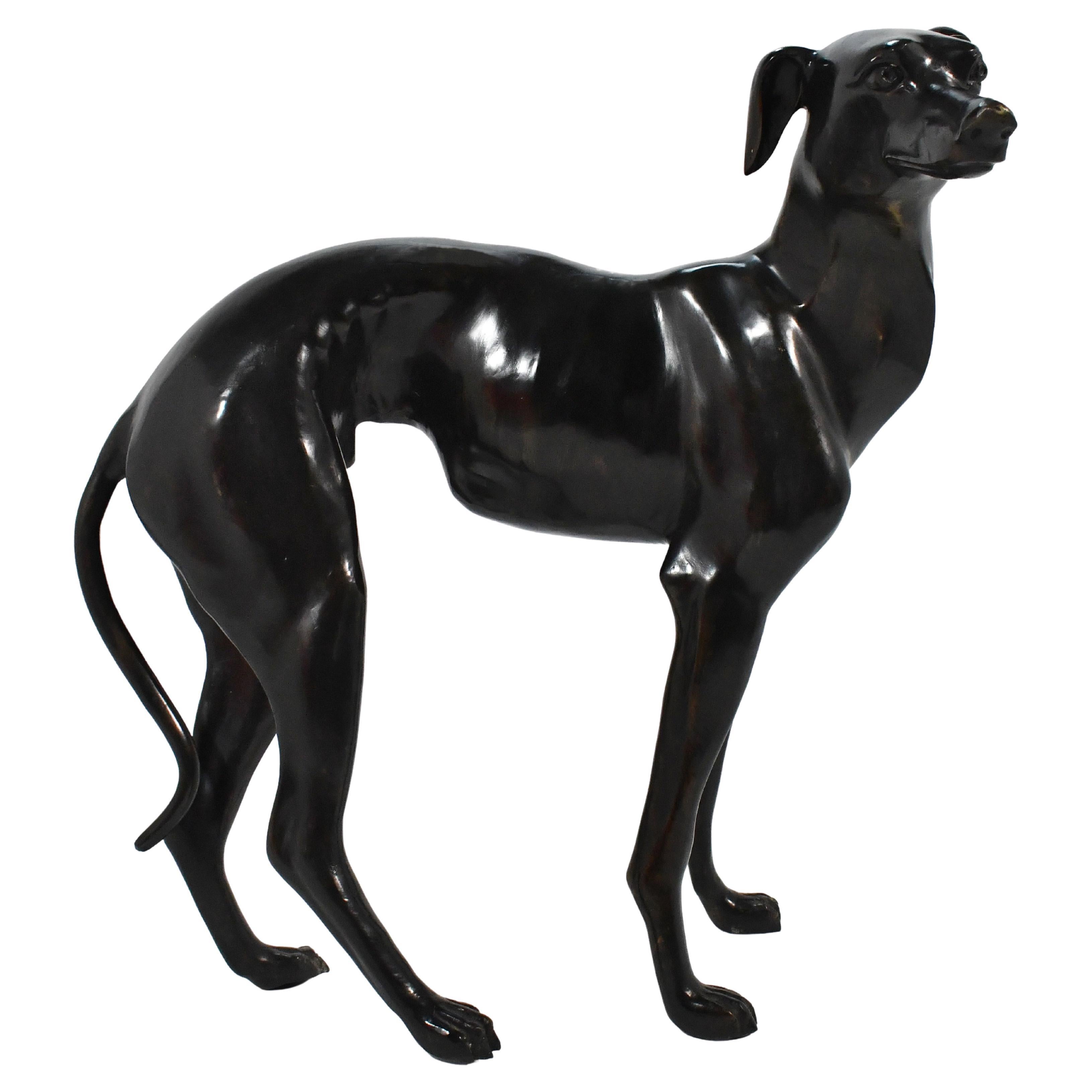 Bronze Whippet or Greyhound Dog Sculpture For Sale