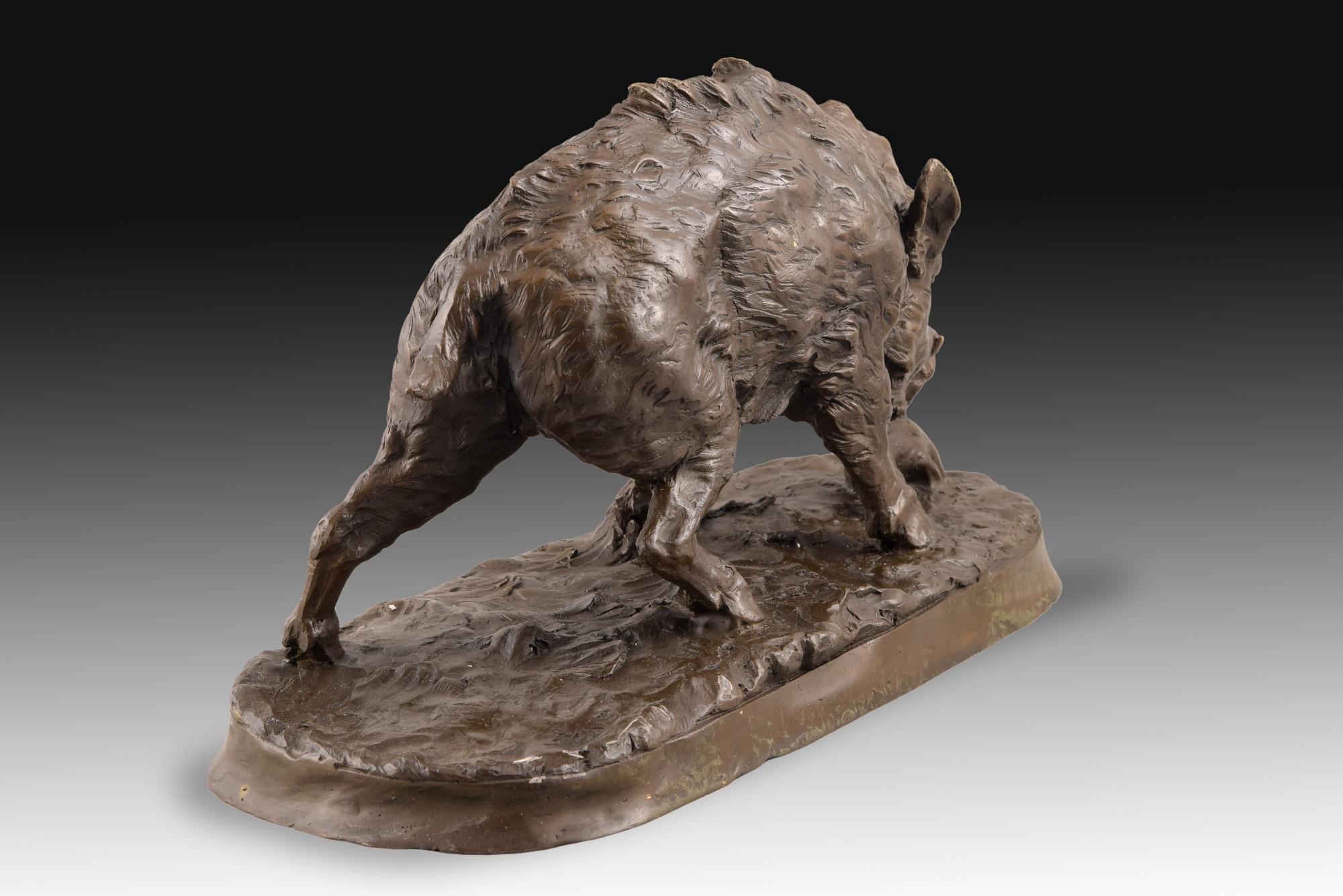 20th Century Bronze Wild Boar