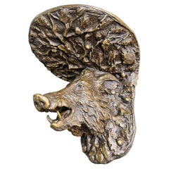 Bronze Wild Boar Wall Bracket