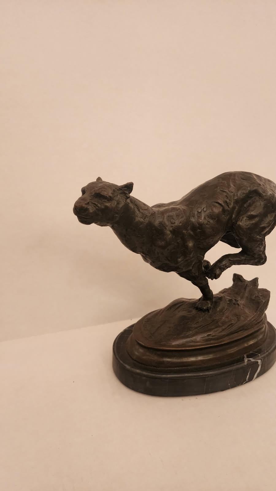 Bronze Wild Panther Sculpture 3