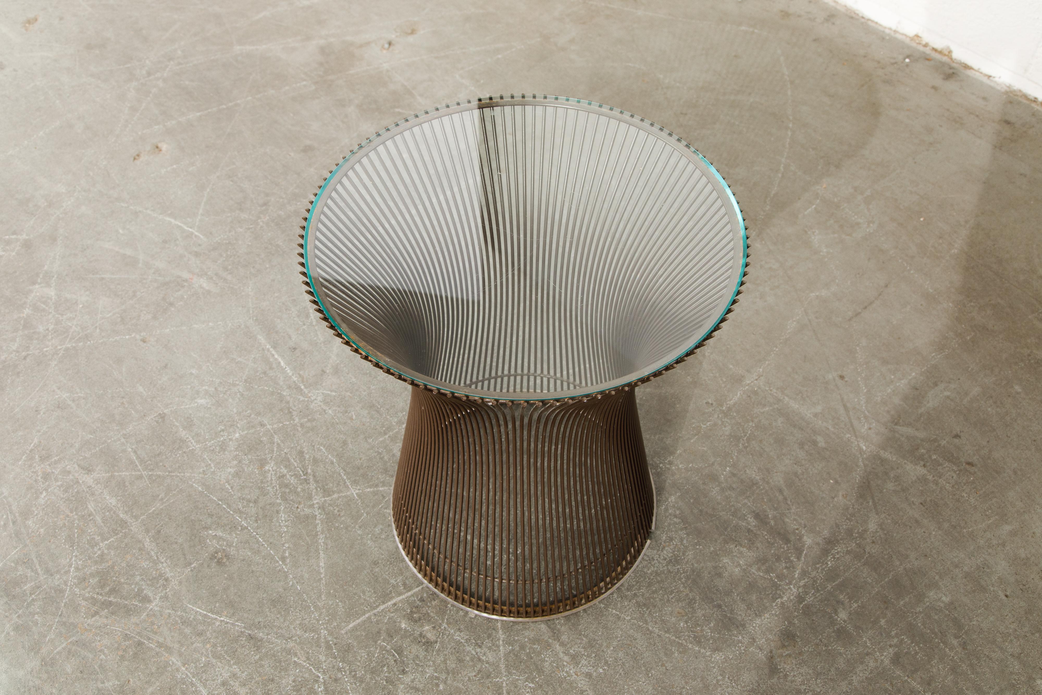 Late 20th Century Bronze Wire Side Table by Warren Platner for Knoll International, circa 1968