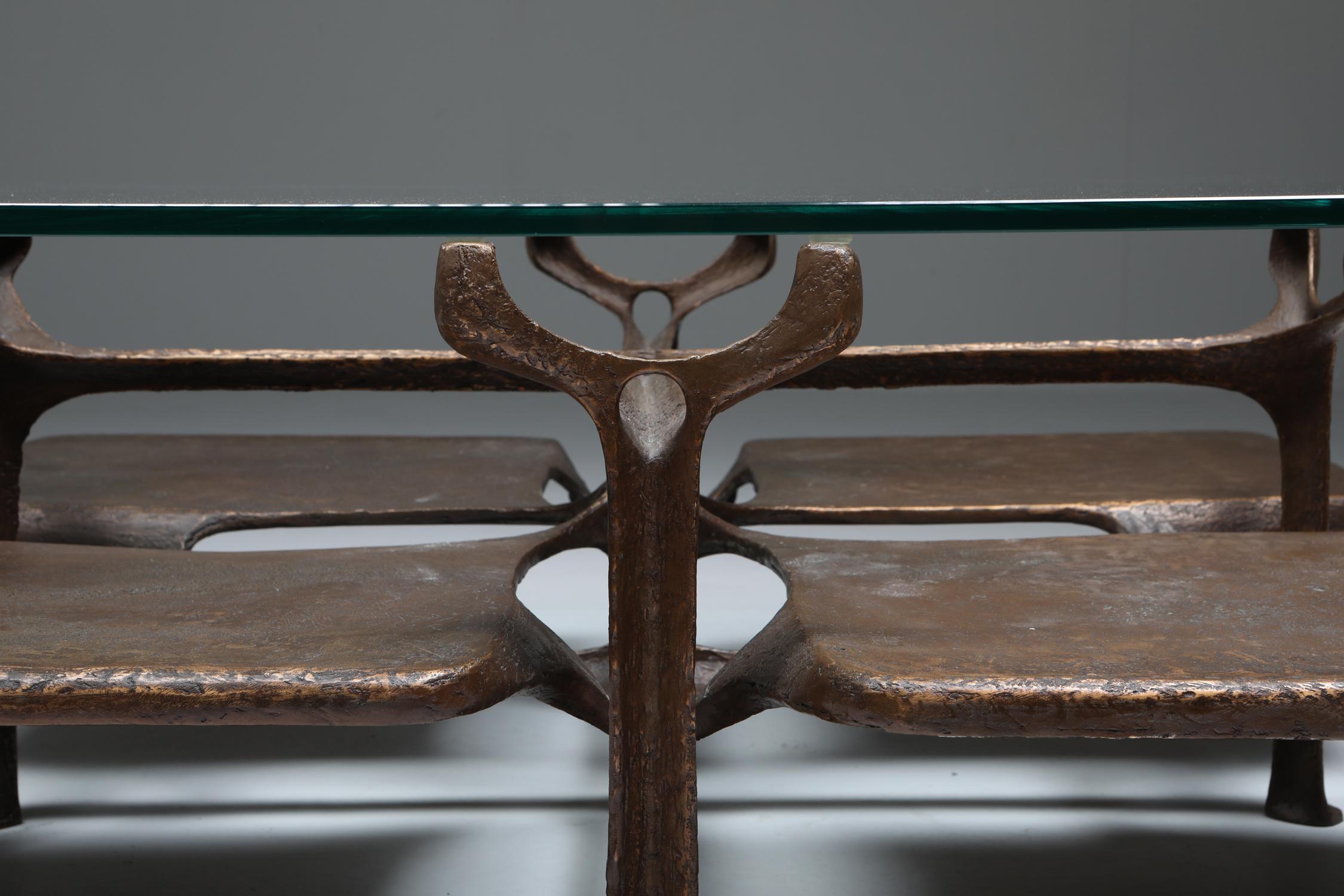 Bronze Wishbone Coffee Table Monogrammed AH 5