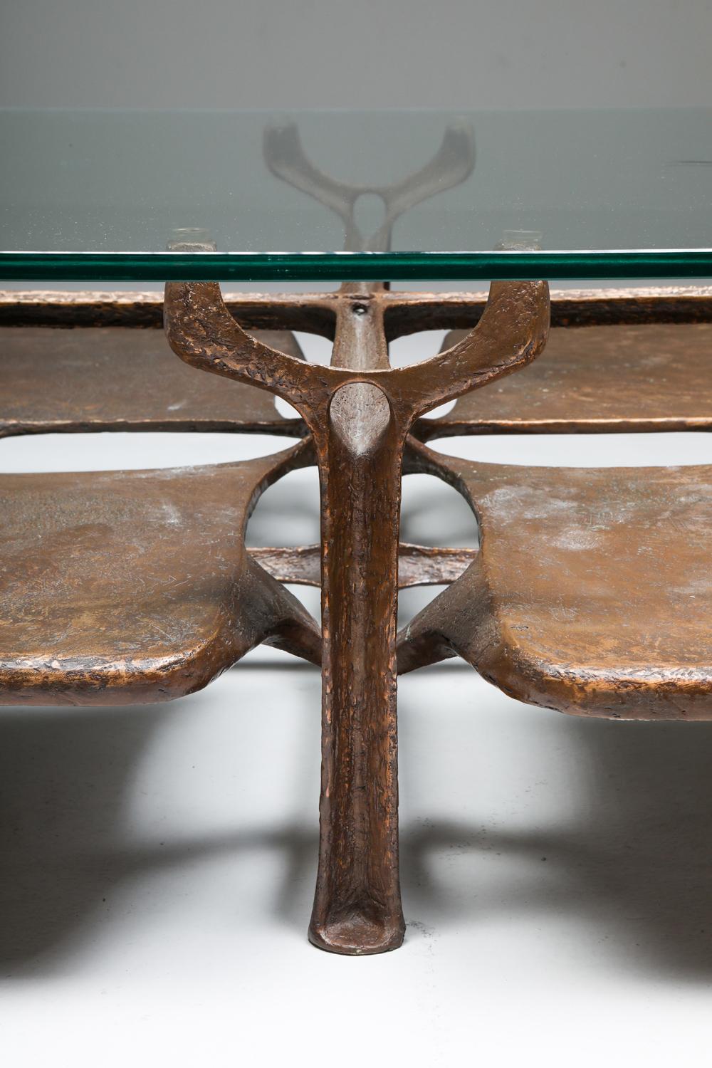 Bronze Wishbone Coffee Table Monogrammed AH 8