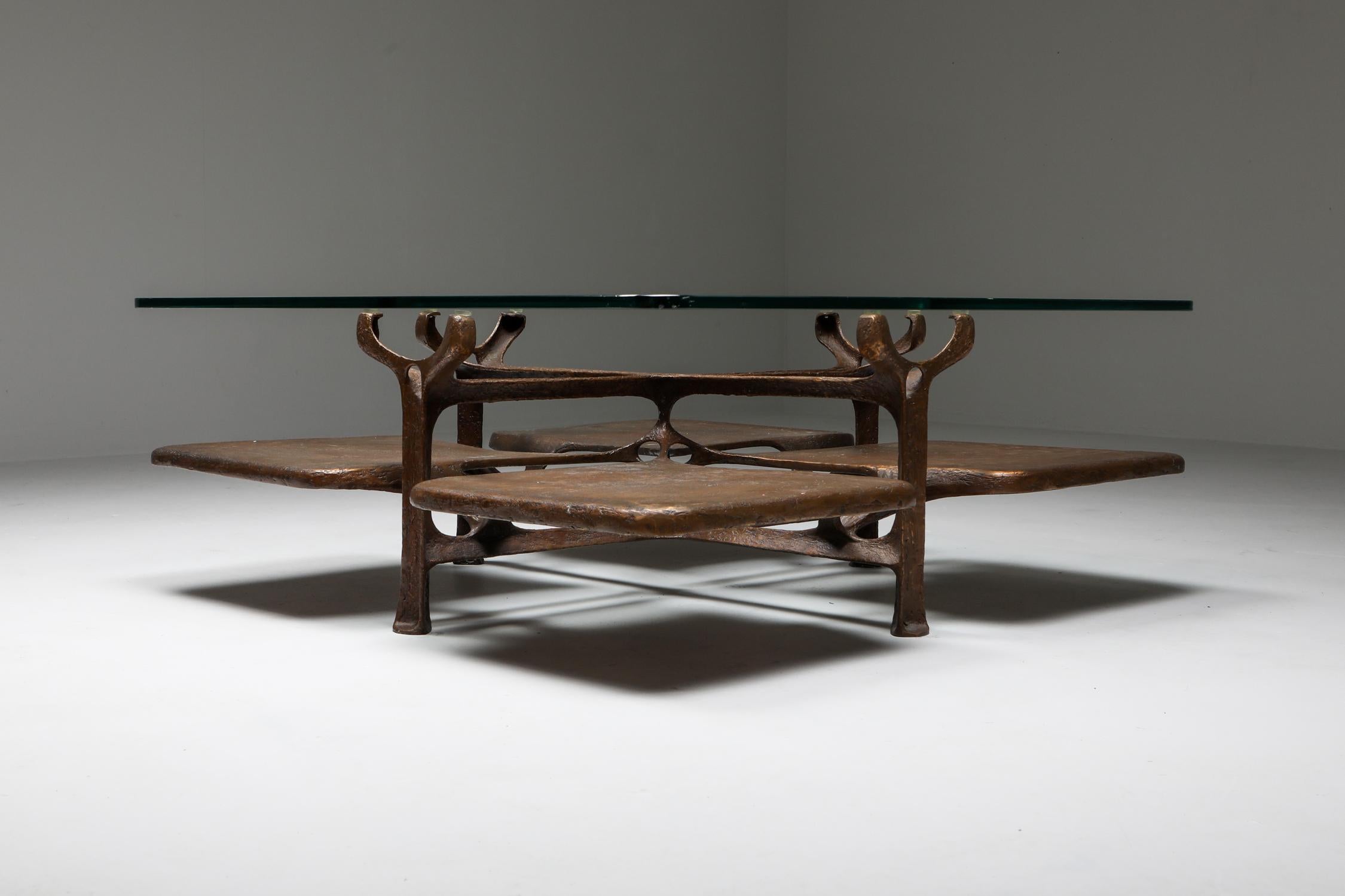 Bronze Wishbone Coffee Table Monogrammed AH 1