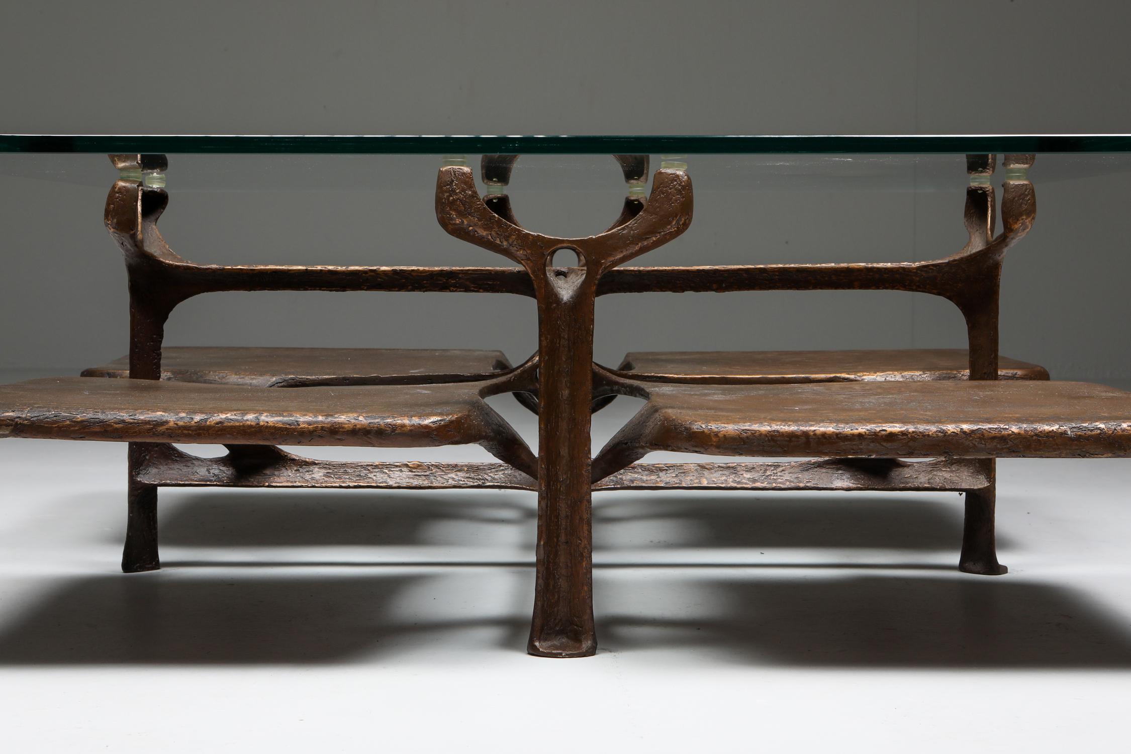 Bronze Wishbone Coffee Table Monogrammed AH 2