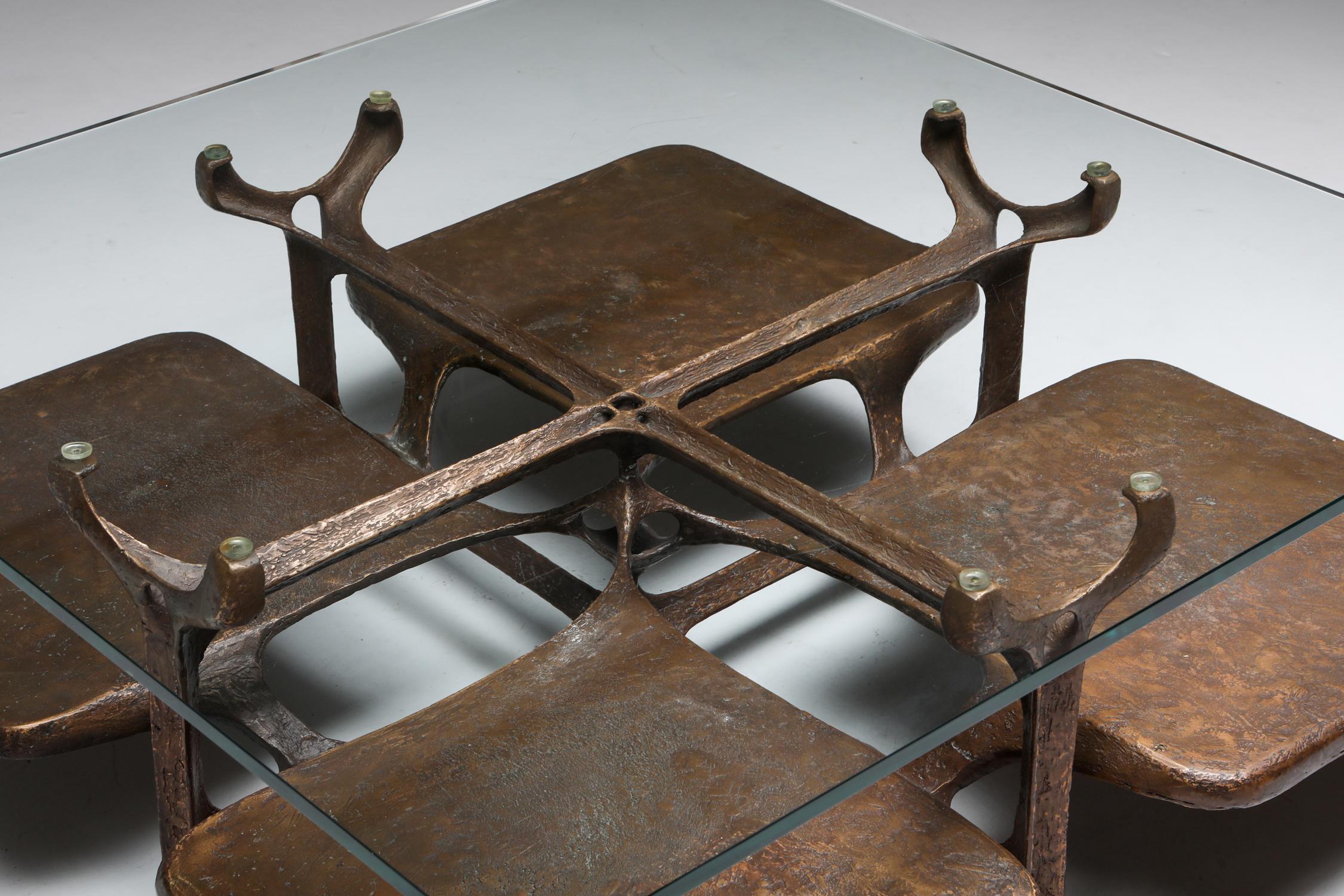 Bronze Wishbone Coffee Table Monogrammed AH 3