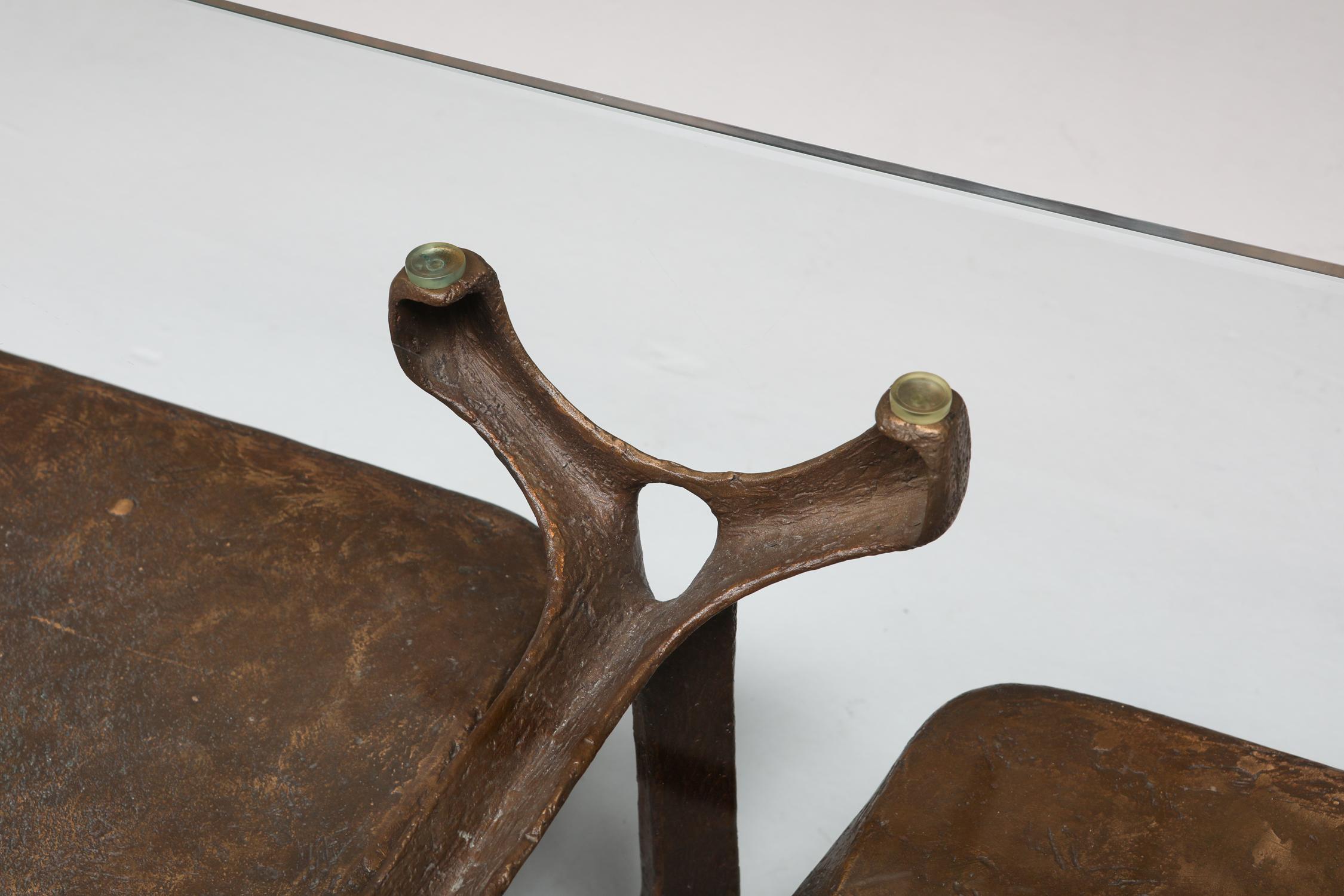Bronze Wishbone Coffee Table Monogrammed AH 4