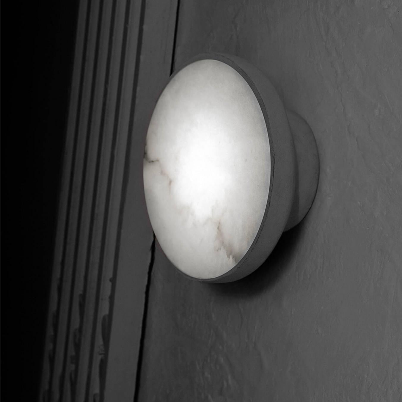 Contemporary Bronze with Alabaster Shade Wall Sconce, Aura 25 by Garnier&Linker 4