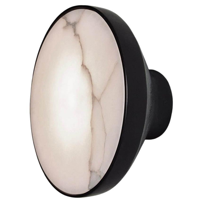 Contemporary Bronze with Alabaster Shade Wall Sconce, Aura 25 by Garnier&Linker