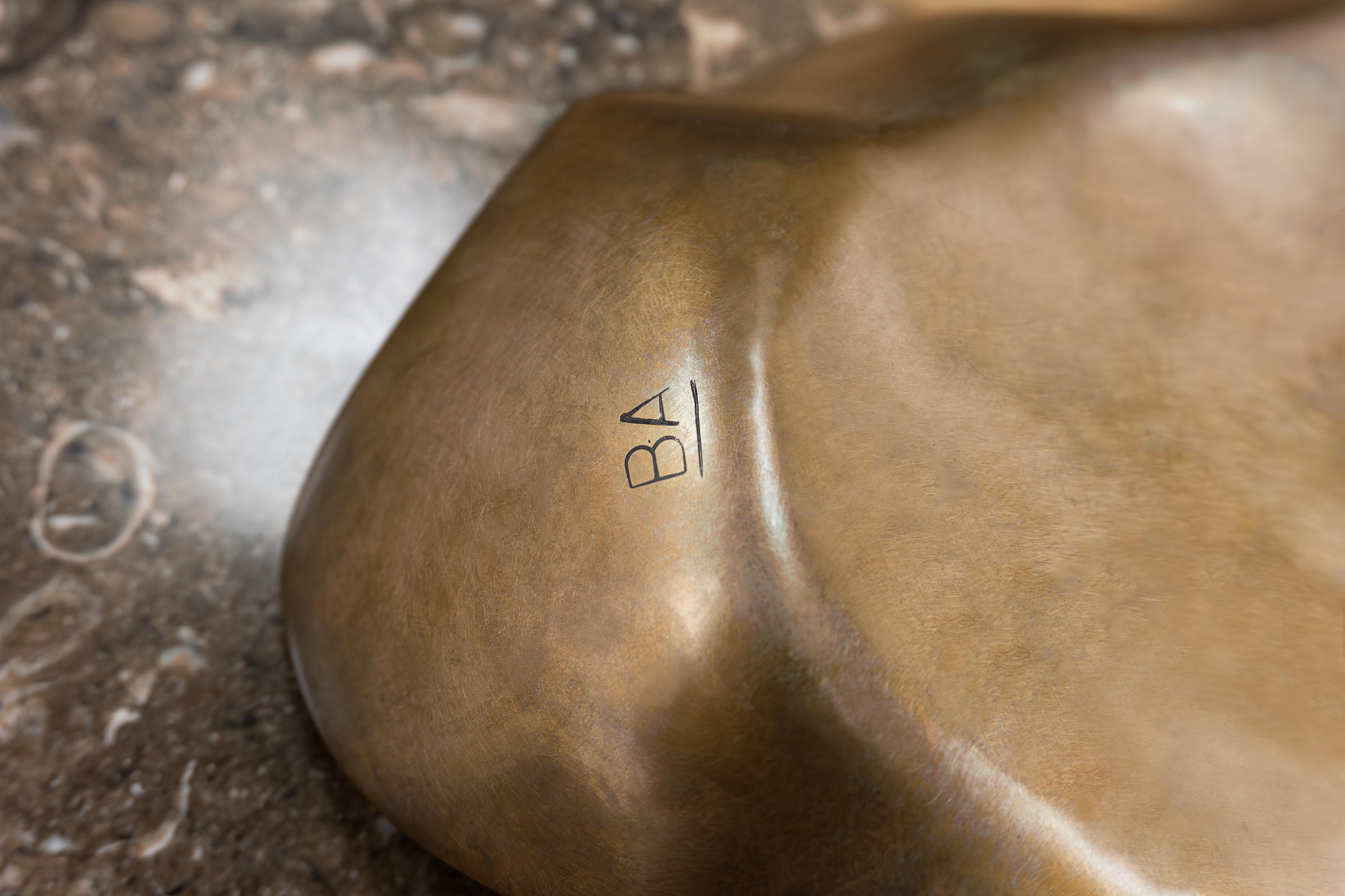 Bronze mit schwarzer Patina Mini Organic Leaf Platter im Angebot 1