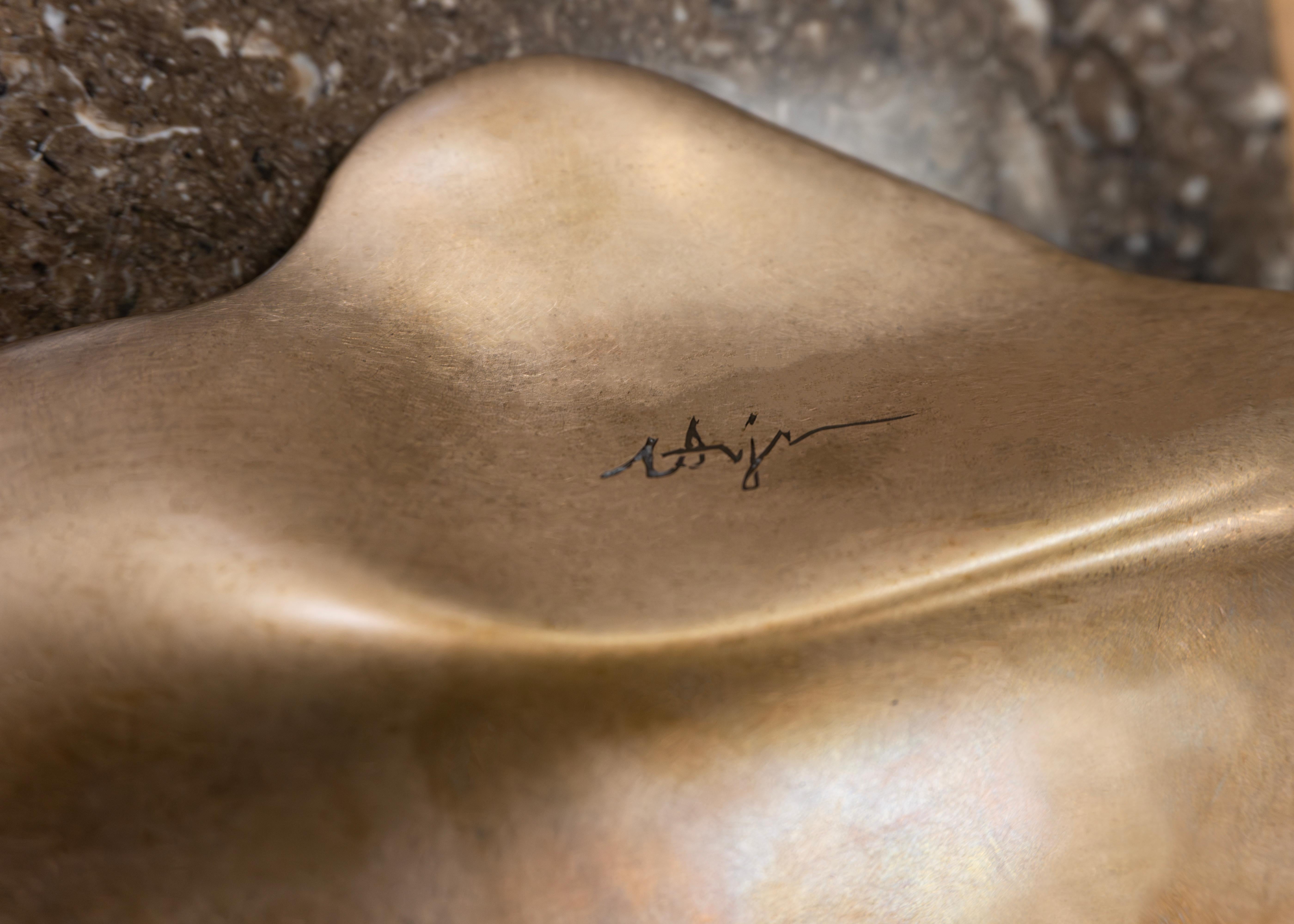 Bronze mit schwarzer Patina Mini Organic Leaf Platter im Angebot 2