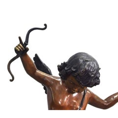 Bronze mit Kirschbaum Putto, signiert von Perelli