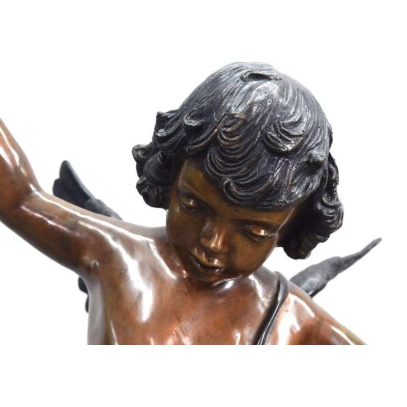 20th Century Bronze with Cherubic Putto Signed by Perelli For Sale
