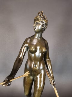 Bronze à patine Green de "Diane la chasseresse" par Jean-Antoine Houdon