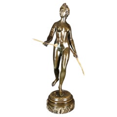 Bronze à patine Green de "Diane la chasseresse" par Jean-Antoine Houdon