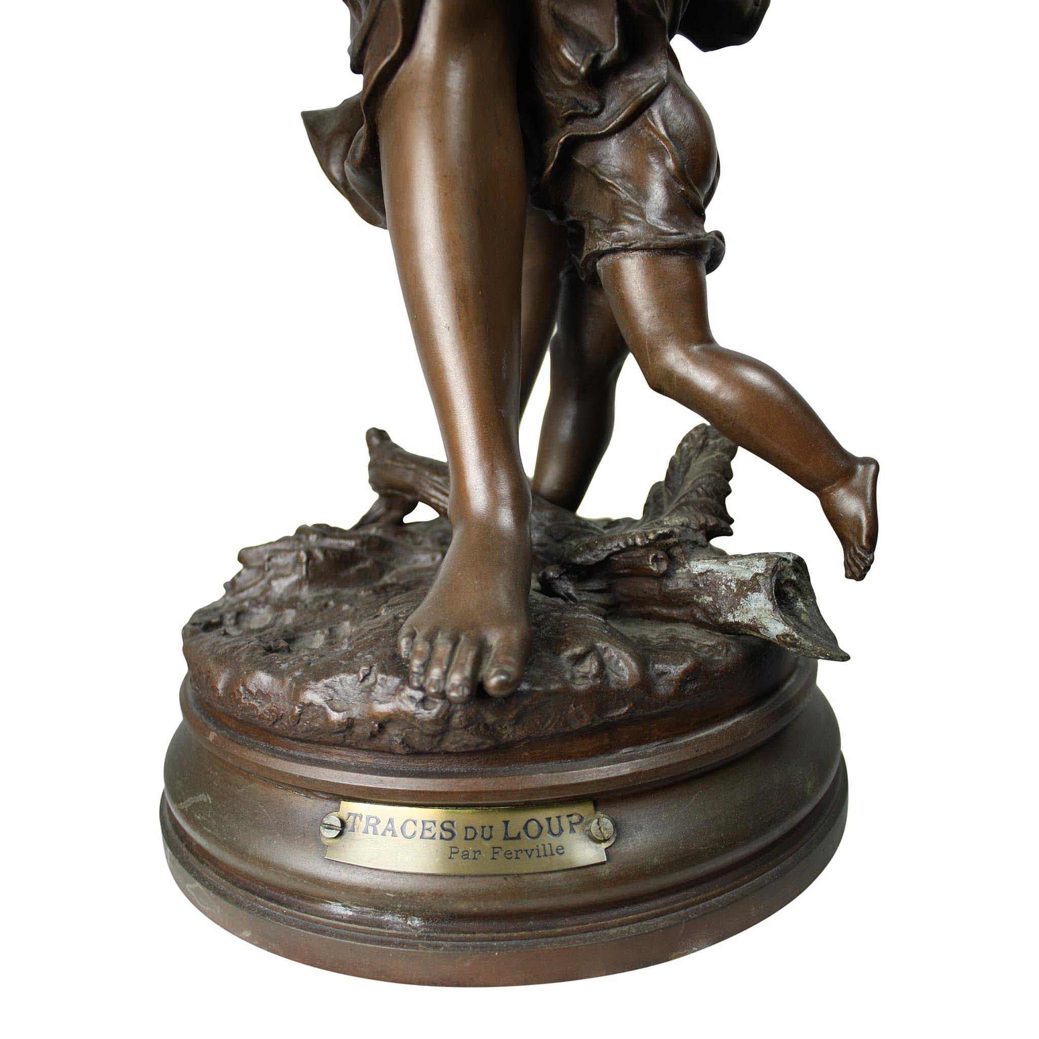 Bronze Sculpture of Woman and Child, circa 1900 In Good Condition For Sale In Evergreen, CO