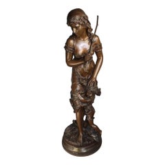 Bronze Sculpture of Woman and Child, circa 1900