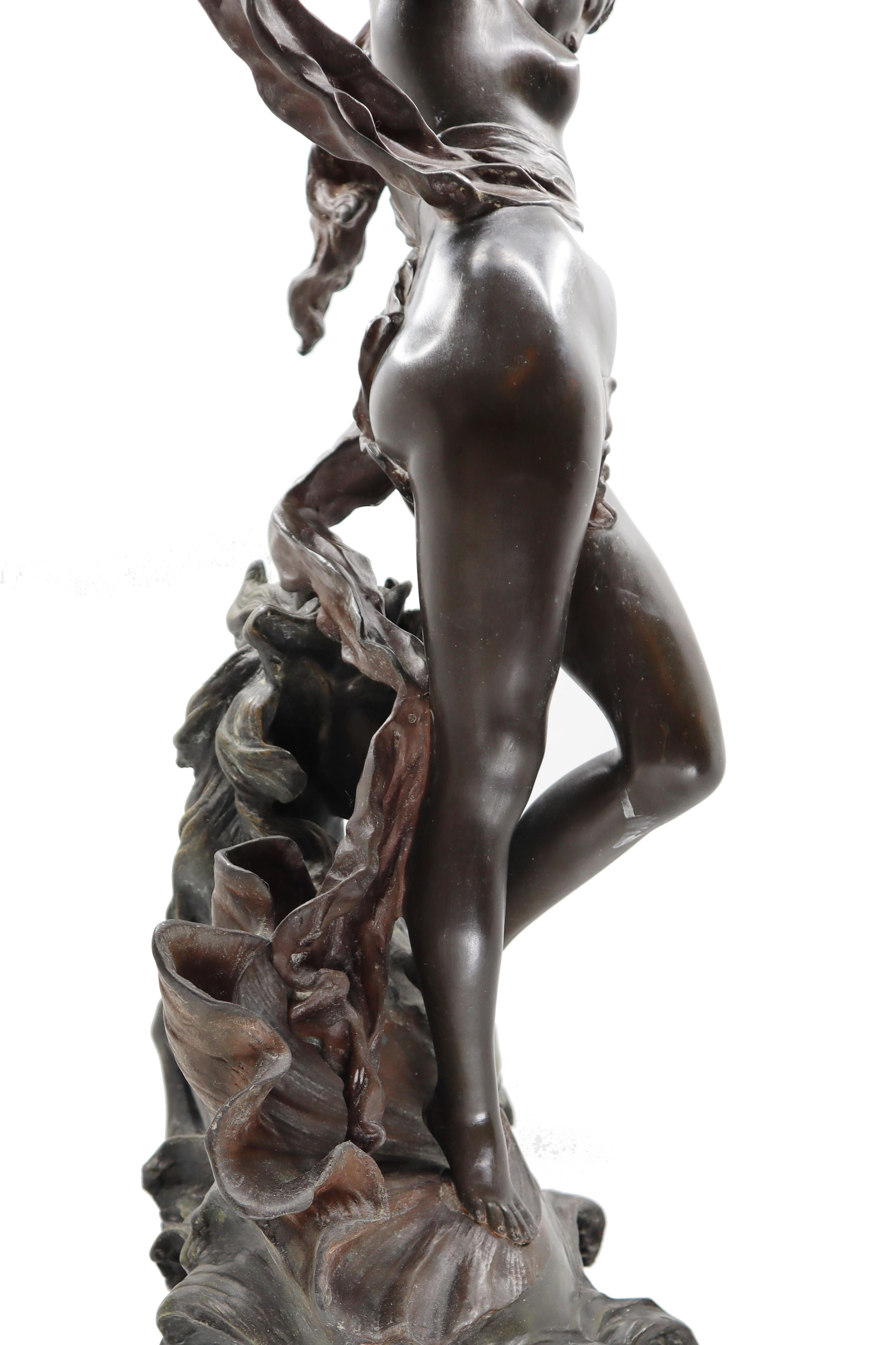 Bronze Woman and Horse in Movement, 19th Century, Édouard Drouot, French 8
