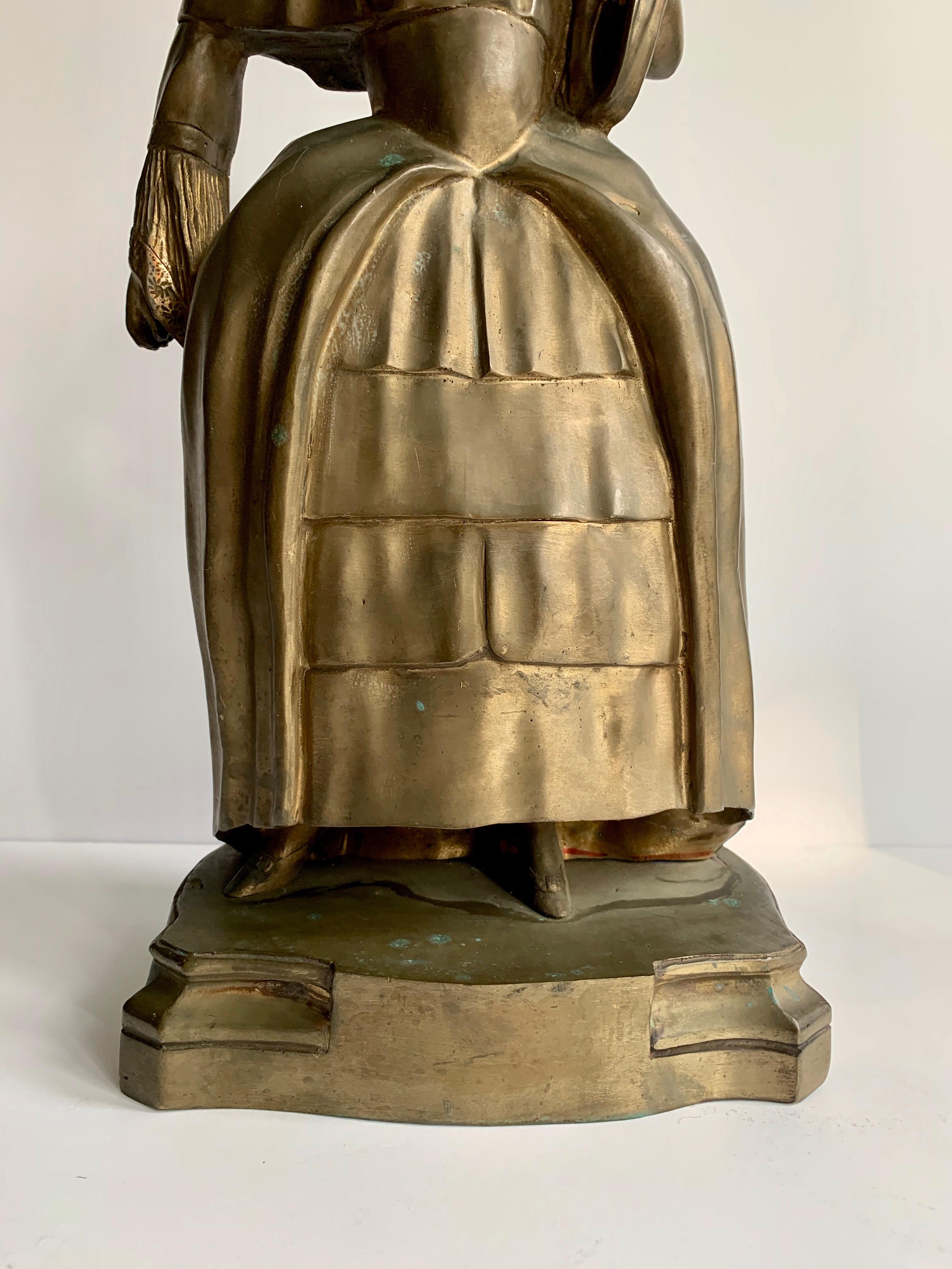 Bronze Woman Sculpture Bookend In Good Condition For Sale In Los Angeles, CA