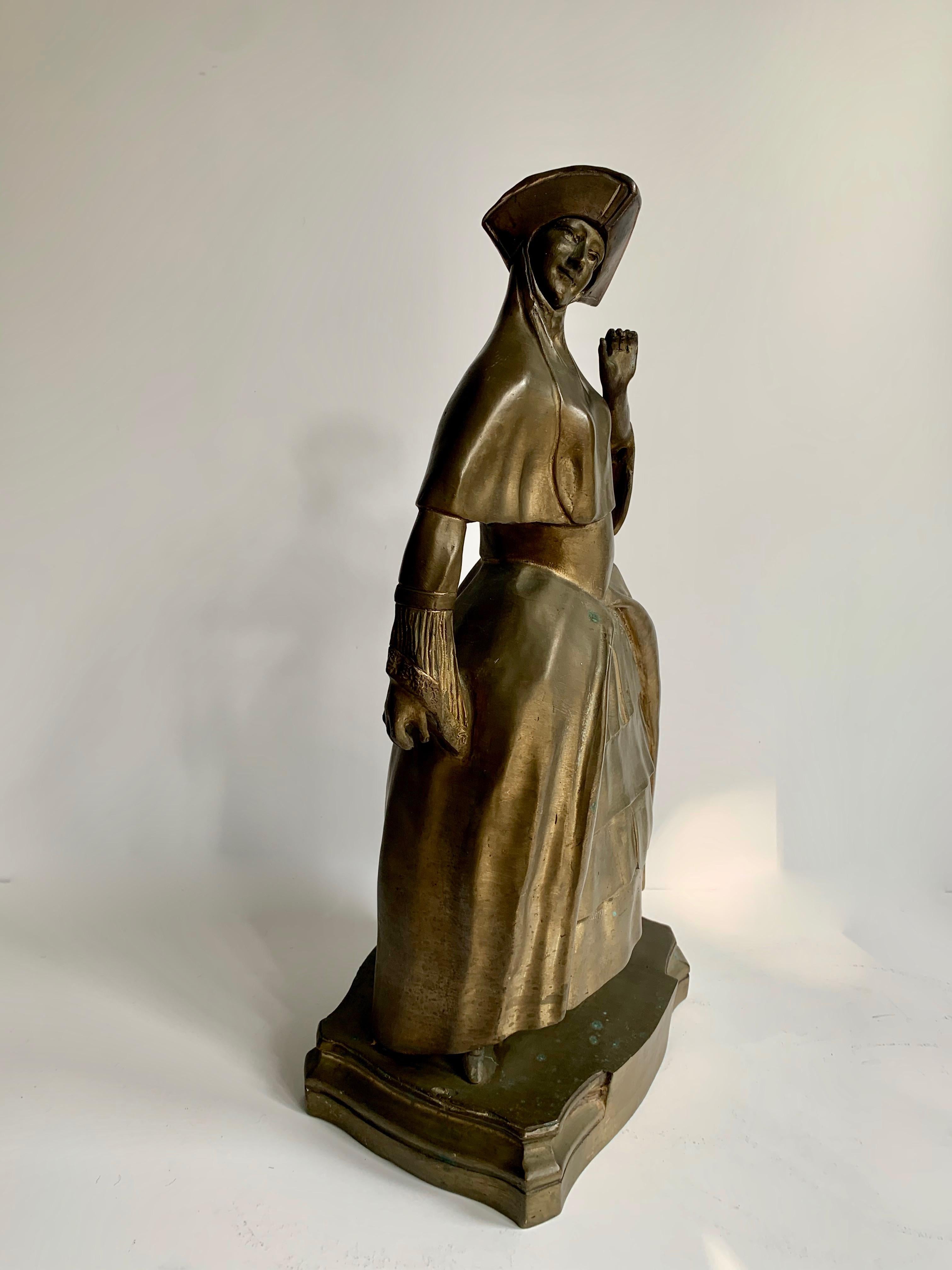Bronze Woman Sculpture Bookend For Sale 1