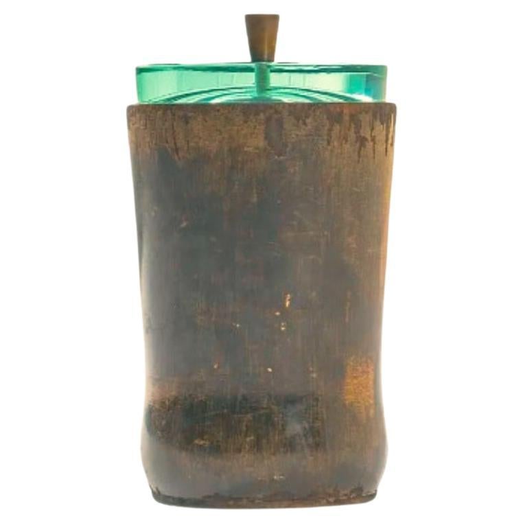 Bronze, Wood and Crystal Jar Attributed To Fontana Arte en vente