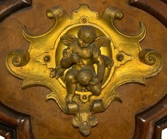 Bronze Wood Plaque of a Winged Cherub