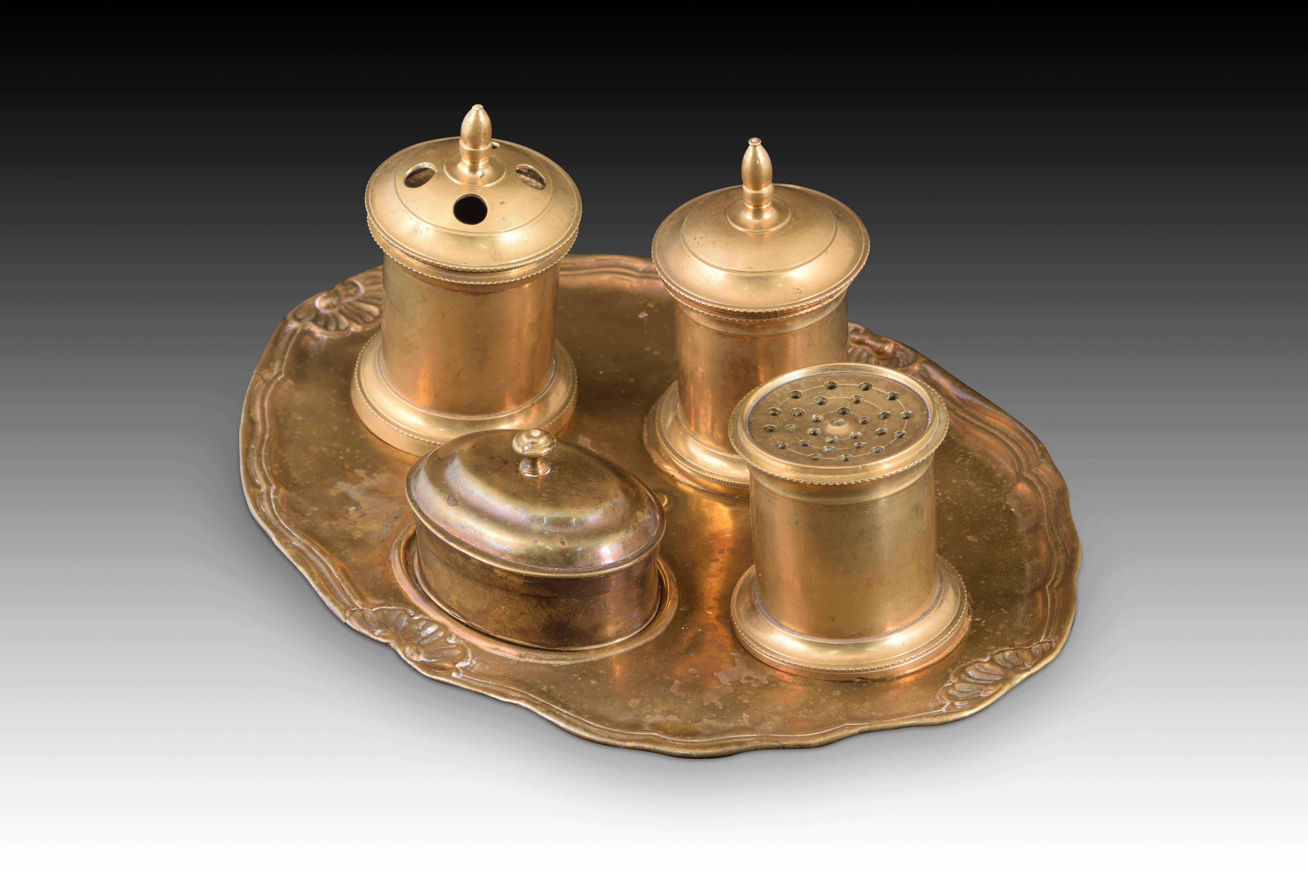 Neoclassical Bronze Writing Set, 19th Century For Sale