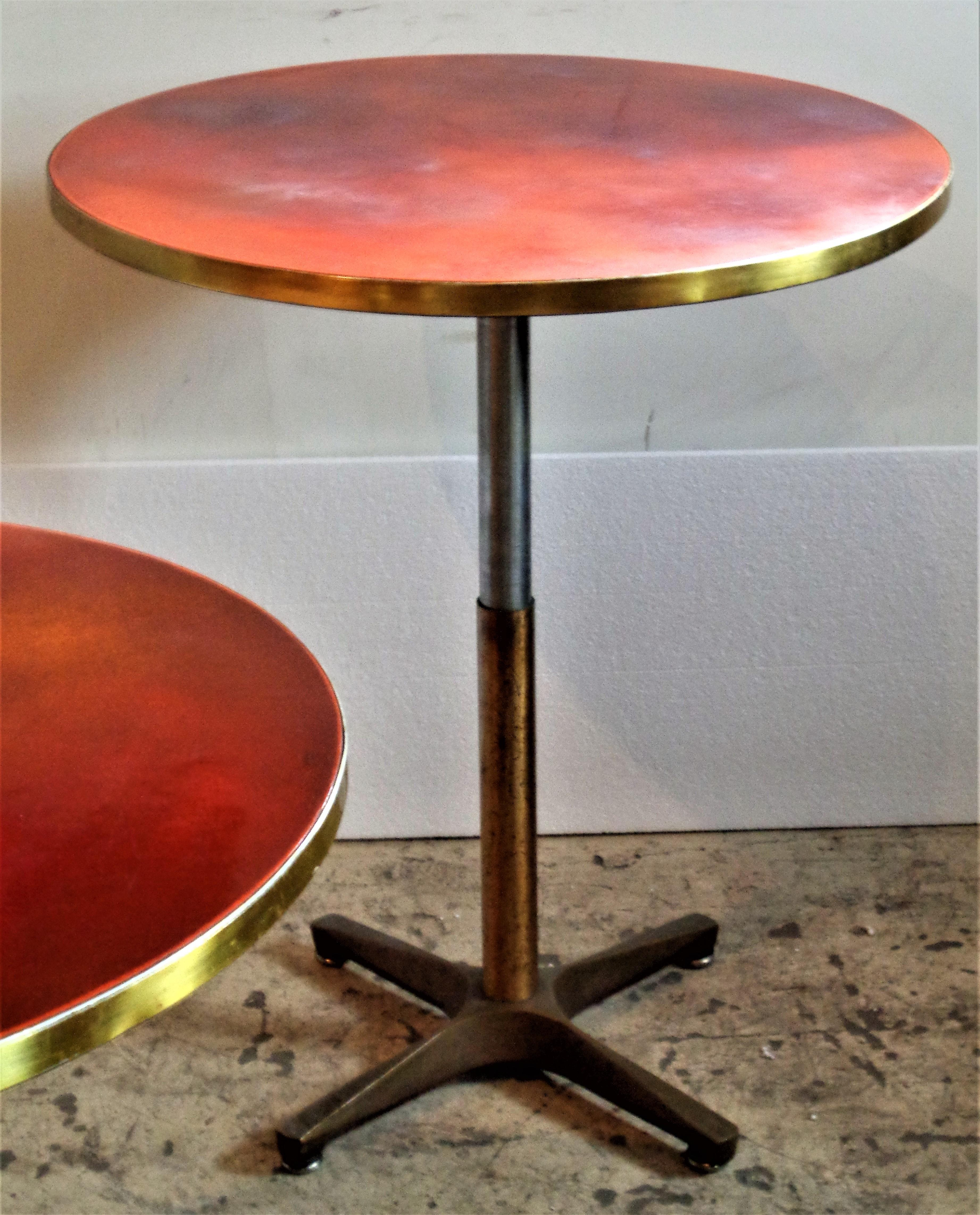 Bronze Base Enamel Top Adjustable Height Tables, 1940-1950 / ONE TABLE IS SOLD  5
